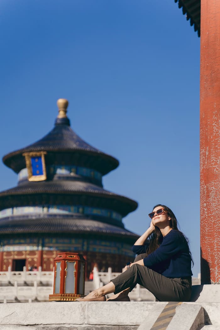 beijin turista disfrutando del viaje